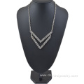 Handmade Silver And Gold Plated Alloy Rhinestone Necklace